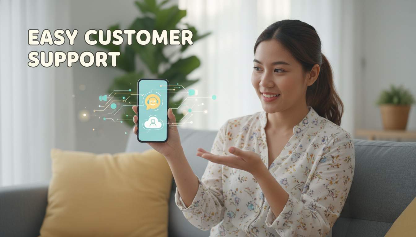 Contact SuperWin888 Filipino woman contacting support